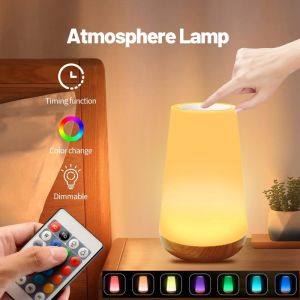 13 Color Touch Night Light RGB Remote control Atmosphere lamp Rechargeable Portable Bedside Lamp