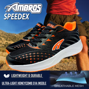 Ambros Speedex Mens Running Shoes - Black/Orange