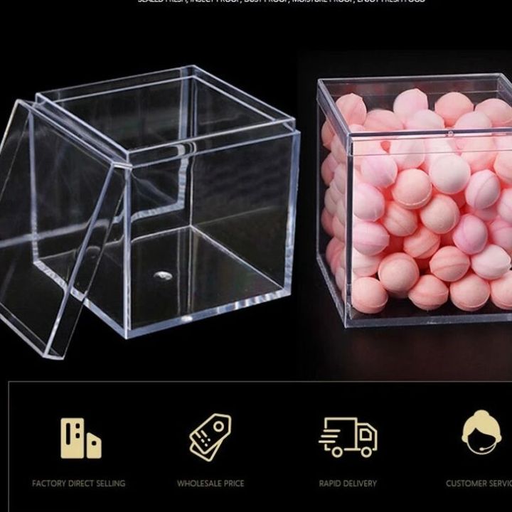 2Pcs Transparent Plastic Boxes Organizer Gift Packing Box Food