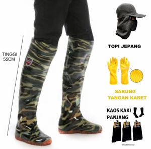 【GRATIS 3 ITEM】BOOTS BUT FULL KARET PETANI SAWAH NELAYAN TAMBAK CUCI MOTOR ANTI KEONG MANCING SAFETY
