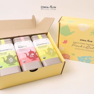 ของขวัญสุขภาพ Lemon Farm Organic Flower Tea Set (10ซองชง x3)  ชุดชาดอกไม้ Organic ไม่มีคาเฟอีน