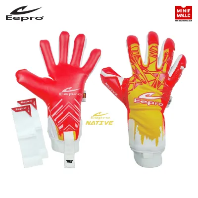 ถุงมือผู้รักษาประตู Eepro รุ่น NATIVE รหัส EG1006 ถุงมือโกล หน้ามือ Germany Latex หนา มี Finger Save 4 นิ้ว สามารถถอดได้