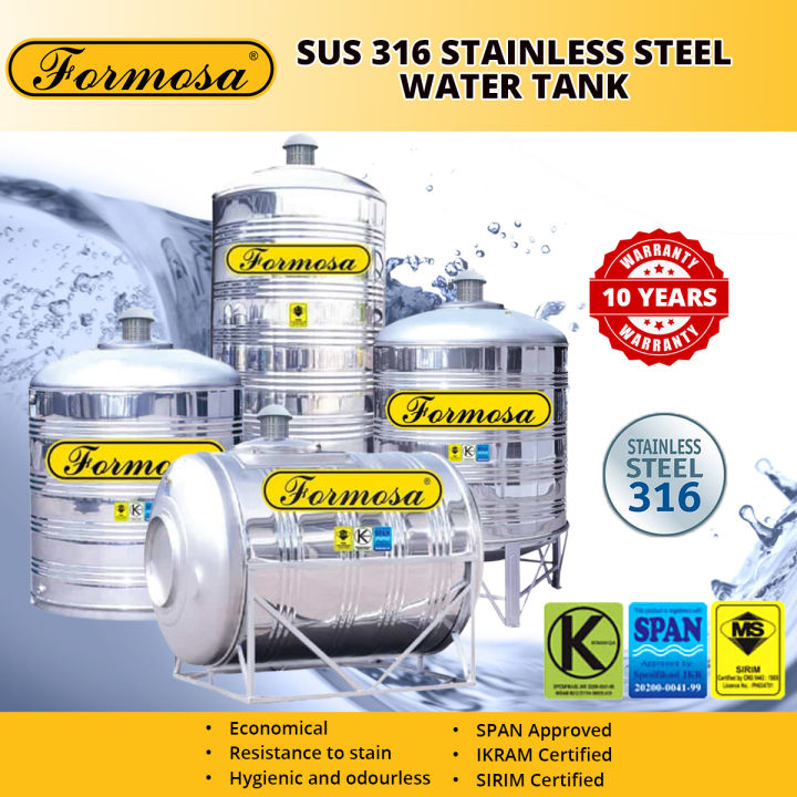 Formosa Water Tank SUS316 Stainless Steel HR/HHR/HS/HHS/ZR, Vertical