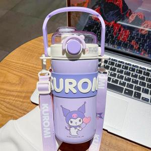 Christmas Gift Halloween Sanrio Sus 316 Student Double Drinking Thermal Cup Kuromi Large Capacity Portable Cartoon Seal Crossbody Water Cup Kawaii Seal