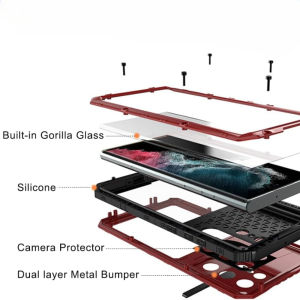 Case For Samsung S24 S23 Ultra S22 Plus IP68 Metal Waterproof Shell Screen Protector Military Heavy Dropproof Shockproof Cover