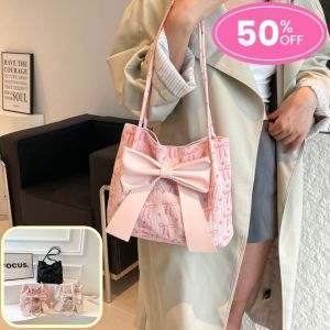 ZEFAN 【COD】เกาหลีใหม่หวานและแฟชั่นขนาดใหญ่ความจุโบว์ทนต่อการสวมใส่กระเป๋าเนกประสงค์ tote