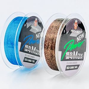 Senar Pancing 100 150 Meter Power Max Fluorocarbon Warna Hijau Bintik Fukushima / Senar Anti Keriting Saltwater Fast Sinking Fluorocarbon Composite