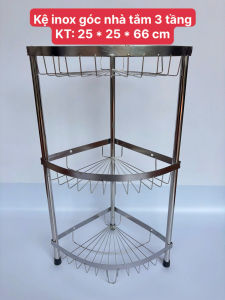 Kệ Góc Nhà Tắm Inox 3 Tầng Cao Cấp 25x25x60cm – Kệ Để Đồ Nhà Tắm Chống Gỉ Tiết Kiệm Không Gian