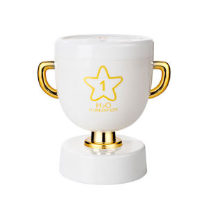 Ultrasonic Humidifier Trophy Shape USB Mini Desktop Cool Mist Ultra Quiet Warm Night Light