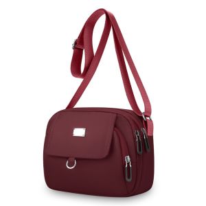 XINSU38 Multi-pocket Middle-aged Mothers Bag Large Capacity Zipper Women Oxford Messenger Bag Fashion Adjustable Strap Mobile Phone Shoulder Bag Female