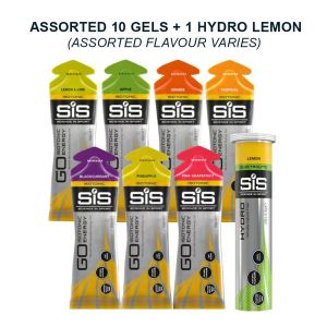 Science In Sport SIS GO Isotonic Energy Gels Assorted 10 or 20 Pack with 1 SIS Hydro Tube Lemon