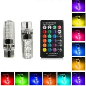 2 Pcs Lampu Sen Sein LED T10 Remote RGB Lampu Kota Senja Motor / Mobil - Lampu Remote