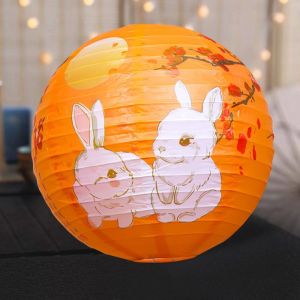 COUPLECOL Dạ Quang Đèn lồng trung thu Trung Quốc Truyền thống Treo Đèn Lồng Giấy tròn Đèn lồng cầm tay Chúc may mắn Đèn lồng cổ lễ hội Lễ hội trung thu