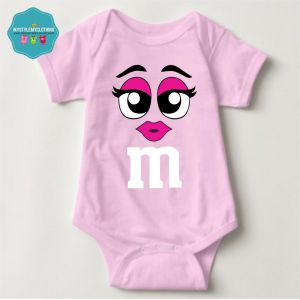 Baby Character Onesies with Name Back Print - M&M Pink