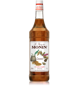 MONIN CARAMEL SYRUP 1 LITER GLASS BOTTLE – PERFECT FOR COFFEE COCKTAILS AND DESSERTS