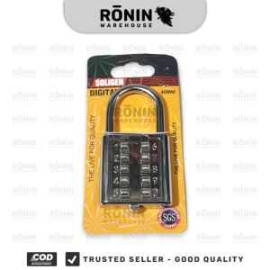 SOLIGEN Gembok Nomor 10 Digit Pin Kombinasi Angka Tas Koper Loker 40mm