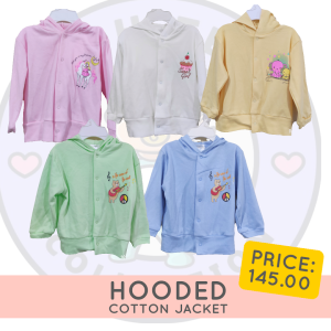 Cotton Hooded Jacket for Kids Assorted Prints Designs