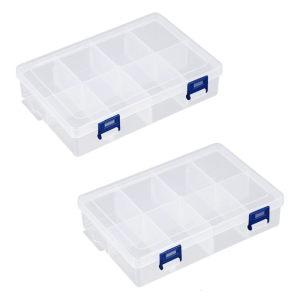 Small Parts Organizer Box with Removable Divider Hardware Storage Box with Double Secure Lock for Nuts Bolts Screws