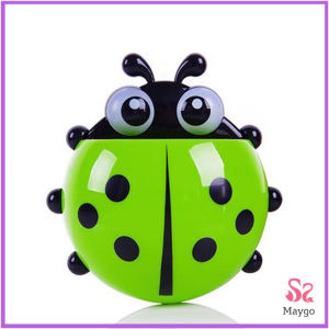 ที่เก็บแปรงสีฟัน ที่วางแปรงสีฟันลายเต่าทอง การออกแบบติดผนังแบบไม่มีรูพรุน toothbrush holder