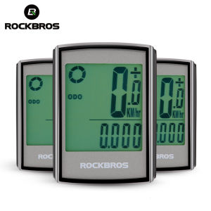 ROCKBROS Không Thấm Nước Xe Đạp Máy Tính LCD Đèn Nền Đồng Hồ Bấm Giờ Không Dây Đi Xe Đạp Xe Đạp Máy Tính Bị Đo Tốc Độ Đo Dặm