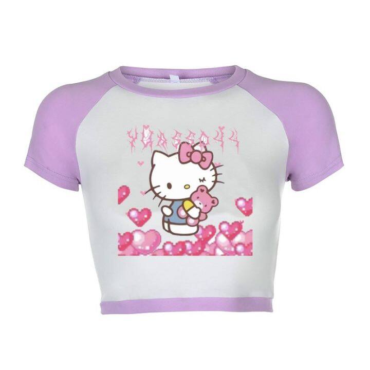 Sanrios Kuromi My Melody Short-Sleeved Summer New Anime Cute Cartoon ...