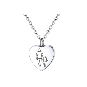 Individualized Father Daughter Artifact Heart Charm Necklace Impermeable Plan Untarnished