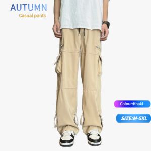 Men Cargo Pants Long Pants Classic Straight Cut Trousers Multi Pocket Loose Man Pants Seluar Karg【5XL】