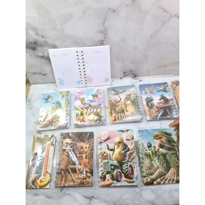 (1 PACK ISI 4 PCS) Catatan Buku Diary Notebook Motif Sanrio A7 Renceng Note Book Memo Ring Agenda