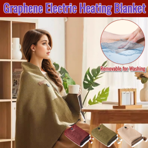 USB Heated Graphene Warming Blanket Heated Shawl Rechargeable Foldable Warm Blanket For Study Work Sleep