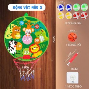 Bộ Đồ Chơi 2in1 Bóng Rổ Treo Tường Kèm Bảng Phi Tiêu Cho Bé Ném Bóng Rổ Dán Tường Kết Hợp Bảng Phi Tiêu Cho Bé - Lavi House