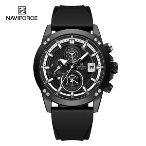 Jam tangan pria Navi force Nf8033BWB Original anti air chronograph