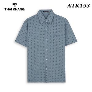 Áo sơ mi nam ngắn tay trung niên THÁI KHANG vải lụa co giãn mềm bề mặt mịn siêu form rộng classic ATK15