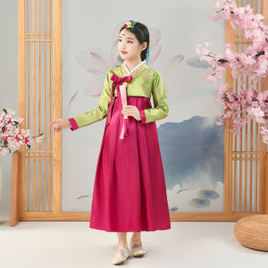 Girls Traditional Kids Korean Hanbok Outfit Dress Costume（Included Hair accessories）