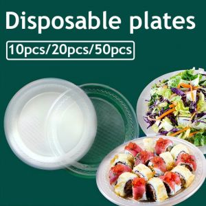 Clear Oval Disposable Plates - Elegant Shape with Crystal Transparency Food-Grade for Stylish Serving