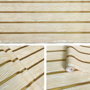 Wallpaper Stiker Dinding Wallsticker Motif Serat Kayu Panel Garis Salur Lis Gold Ruang Tamu Elegant