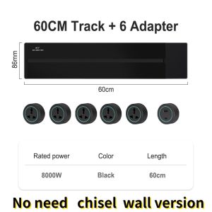 IPCOM Power Track Socket 8000W Universal Power Adapter Socket Waterproof USB+TypeC for Kitchen/ Living Room No need chisel wall