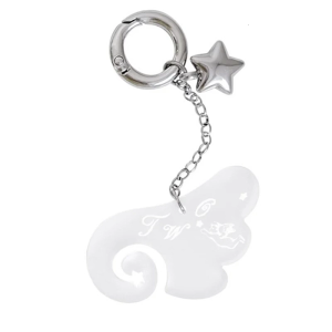 Fashionable Angel Wing Keychain Accessory Acrylic Keyring Charm for Everyday Use Unique Gift Trendy Student Accessory