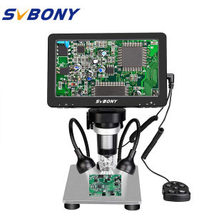 SVBONY SV604 Digital Microscope with Screen 1080p 1200X Microscope for Soldering Electronics with Wired Remote 7 inch Digital Microscope for Circuit Repair Jewelry Appraisal