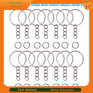 ❣️❣️❣️ 50pcs Keychain Rings with Chain and 50pcs Open Jump Rings DIY Key Chain Set