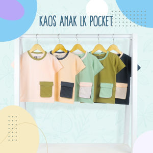 Grosiran Kaos Pocket 3D T-Combed Bahan Halus Nyaman Usia 4-8 Tahun