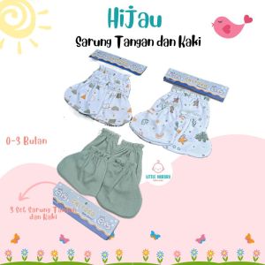 Sarung Tangan Bayi & Kaos Kaki Bayi 3 Pcs/set (12pcs) Serian Hijau