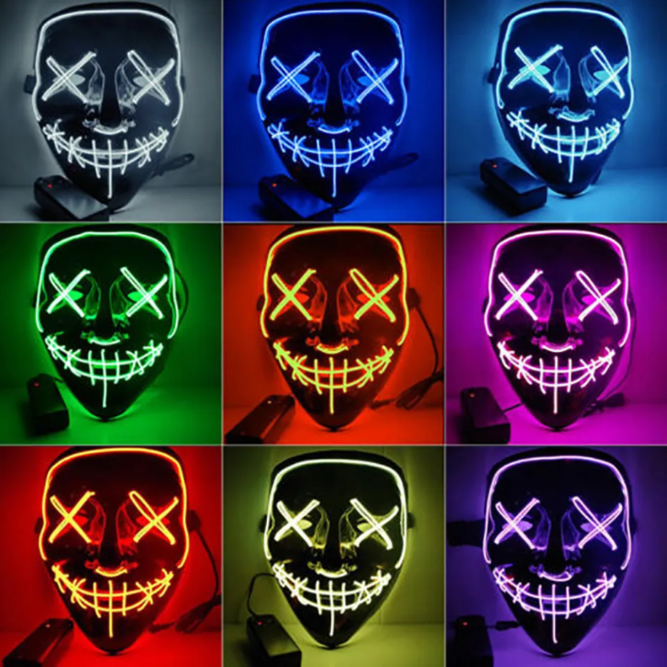 Halloween Luminous Neon Mask Led Mask Masque