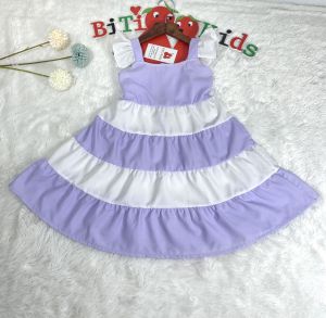 Váy trẻ em đầm bé gái phối trắng xanh ngọc và trắng tim kate cotton SHOPMINAKIDS size từ 0-8 tuổi