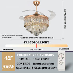 American Retro Fan Ceiling Gold Chandelier Design Elegant Modern Ceiling Fans with Lights For Home Bedroom Restaurant