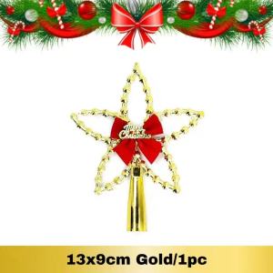 Momo 25cm Glitter Star for Christmas Tree Topper Big - Christmas Tree Star Topper - Christmas Tree Star with Light - Christmas Star Parol - Christmas Star Topper - Gold Christmas Decorations Star - Xmas Decoration Sale - Christmas Tree Ornaments