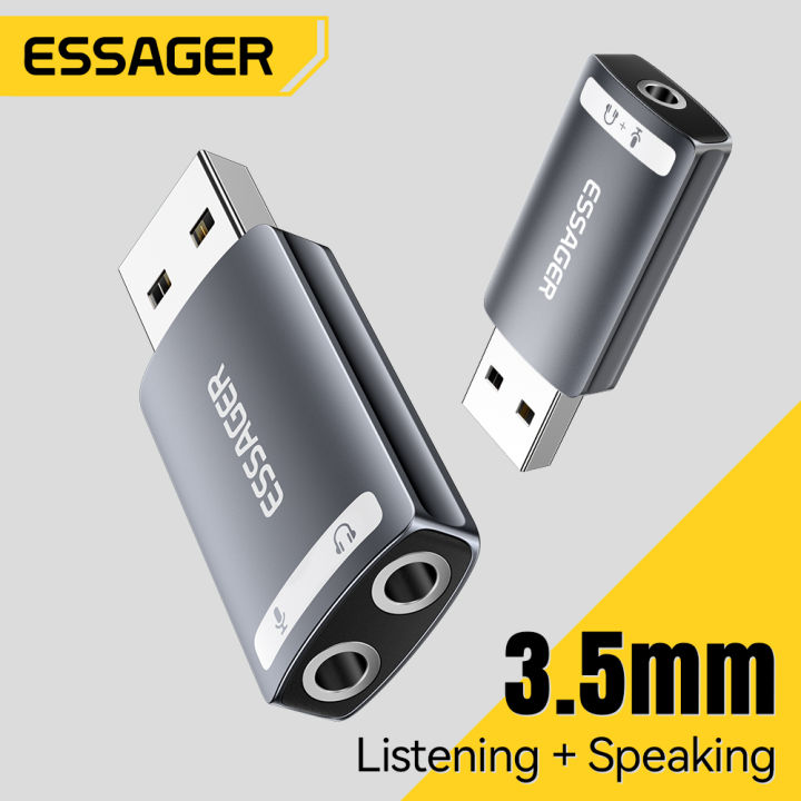 Essager USB Sound Card External Mini Sound Card USB to
