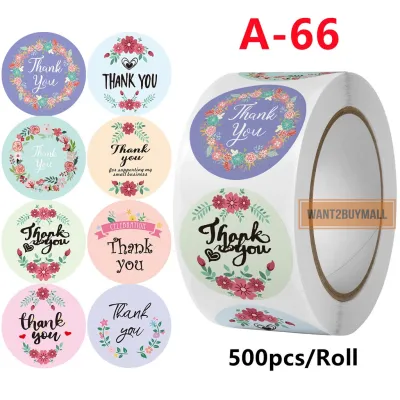 🇲🇾500pcs/roll Thank You Birthday Party Quality Seal Label Scrapbook Handmade Round Circle Stationery Food Sticker Paper