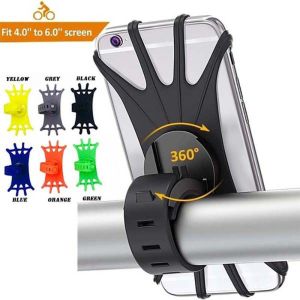 NVIEN1 การหมุน 360 องศา สกู๊ตเตอร์ไฟฟ้า ซิลิโคน ขายึด ป้องกันการสั่น กันลื่น อุปกรณ์จักรยาน ที่ยึดแฮนด์บาร์ สำหรับ Xiaomi M365 ขายึดมือถือ ที่วางโทรศัพท์ ที่วางโทรศัพท์จักรยาน