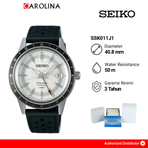 Jam Tangan Pria Seiko Presage Style60s SSK011J1 Silver Dial Black Leather Band