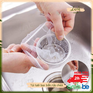 Set 150 Túi Lưới Lọc Rác Bồn Rửa Chén Bát Thiết Kế Kiểu Lưới Siêu Dai Co Giãn Chống Tắc Nghẽn Ống
